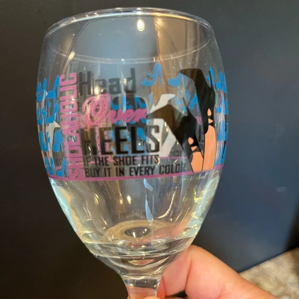Wine Glass Head over Heels Shoe Shopaholic